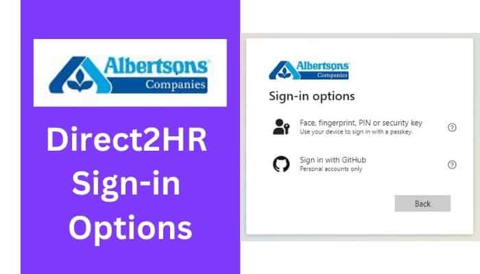 Direct2HR Sign-in options